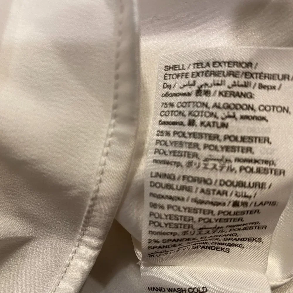 Bebe White Floral Circle Skirt w Back Zip Closure Size Medium - Picture 8 of 8